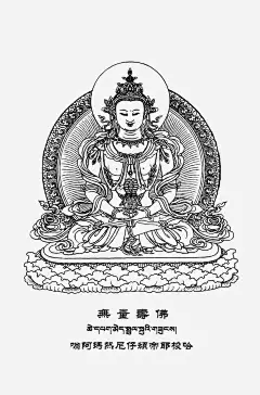 观音佛祖素描笔画免抠素材 创意素材 png素材