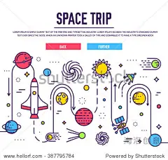 巨大的宇宙空间信息图表说明。行程外太空火箭飞到太阳系的行星背景。向量细线图标恒星在星系的设计理念。-教育-海洛创意(HelloRF)-Shutterstock中国独家合作伙伴-正版素材在线交易平台-站酷旗下品牌