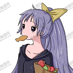 卡通手绘动漫女生吃海鲜美食 【酷图网】卡通,手绘,动漫,女生,吃,海鲜,美食