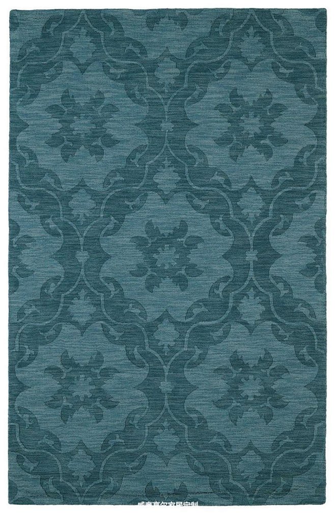 美式风格孔雀蓝花纹地毯贴图