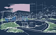 现代自然景观 公园手绘空间透视图 - 小红书