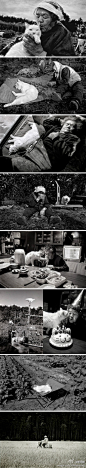 日本摄影师伊原美代子作品，祖母和猫，超有爱！猫猫叫福丸（fukumaru）哦！