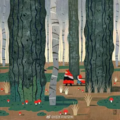 法国插画师 Duque yvan 《小红帽的故事》绘本插画设计作品|法国|小红帽的故事|插画师_新浪新闻