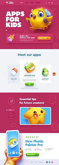 捷克设计师MIKE“Best for Kids!”网页设计 