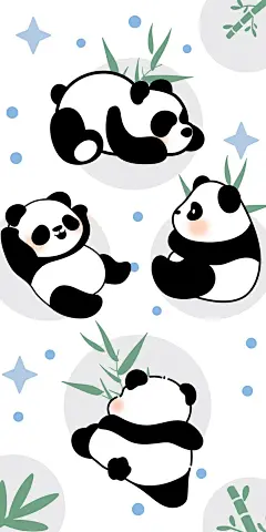 熊猫卡通插画壁纸_3_芝麻栗子插画_来自小红书网页版