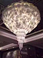 【帝美思】设计师创意白色琉璃片荷叶片琉璃水滴吊灯大型酒店商场会所吊灯