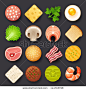 food icon set - stock vector