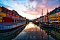 Sunset at Nyhavn - Copenhagen Denmark by unknown artist - Social Wallpapering