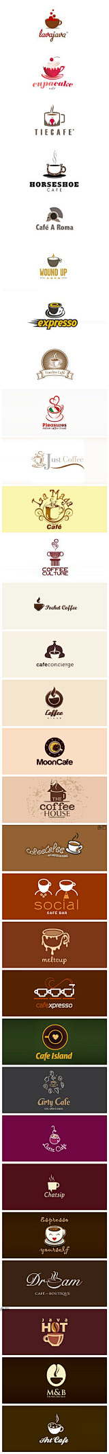 HONG·品牌设计采集到咖啡LOGO标志(标志订做微信459612406)