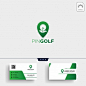 Golf location or map logo template and business card design