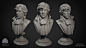 Sherlock Holmes bust, edward mosqueda : A bust for the BBC Sherlock box set. We had a scan of actor Benedict Cumberbatch, so I was able to start with that for the face. Otherwise, everything was sculpted in Zbrush, with some modeling and UV-ing in Maya.