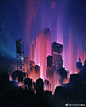 今天给大家推荐一位美国的设计师beeple (mike winkelmann)，每天都会有一副新画，他的风格也很玄幻，配色有种极光的美。

作者传送门：O网页链接 ​​​​