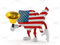 美国人物拿着一个手铃