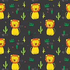可爱的,狮子,动物手,四方连续纹样,卡通,球座,野生动物,壁纸,动物,绘制