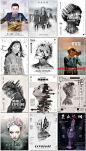 24张双重曝光ps摄影创意合成人与自然城市虚影公益海报模板设计素材
