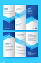 蓝色科技企业商务三折页-宣传单丨折页素材下载-众图网