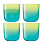 海外代购 MEZZO 钴蓝绿 渐变色玻璃杯 4只套装 现货-淘宝网