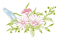 图源免费EPS文件 |花束。新娘花卉组合。婚礼请柬模板