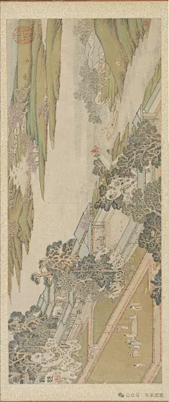 【古画】《岁华纪胜图册》明 吴彬
《岁华纪胜图》册由明代吴彬绘。画册共十二幅，分写一年中各月份的节庆活动。幅中景物，多着意变形，饶有奇趣。如画人物，外形肖似陶偶；画树则矮圆，且枝干转折灵动。故通体结构虽不尽真实，但分物细看却处处变化，诚属吴彬极精之作。此册现藏于台北故宫博物院。

画中景物细腻生动，山林造型奇特、设色淡雅，显出纤丽巧态。以时序活动为主题，构景多描绘江南景观。如元夜景中有城墙、门楼、鳌山灯等，与南京城景关系密切；登高景中有山形奇特，学者推测为南京近郊牛首山。另如寺院浴佛、宅院置冰、玩月、阅操