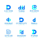 Flat design d logo collection Free Vector