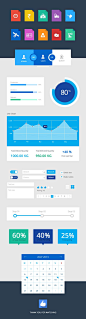 Flat UI Design by Mani Baskar, via Behance