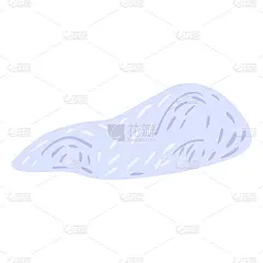 雪堆孤立在白色的背景上。冬季装饰元素蓝色。手绘风格的卡通雪景设计。