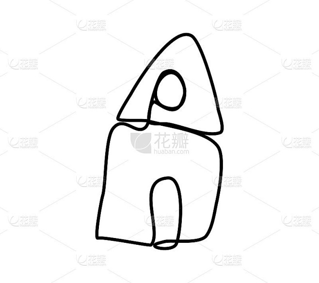 房子是用一条直线画出来的。轮廓房子图标