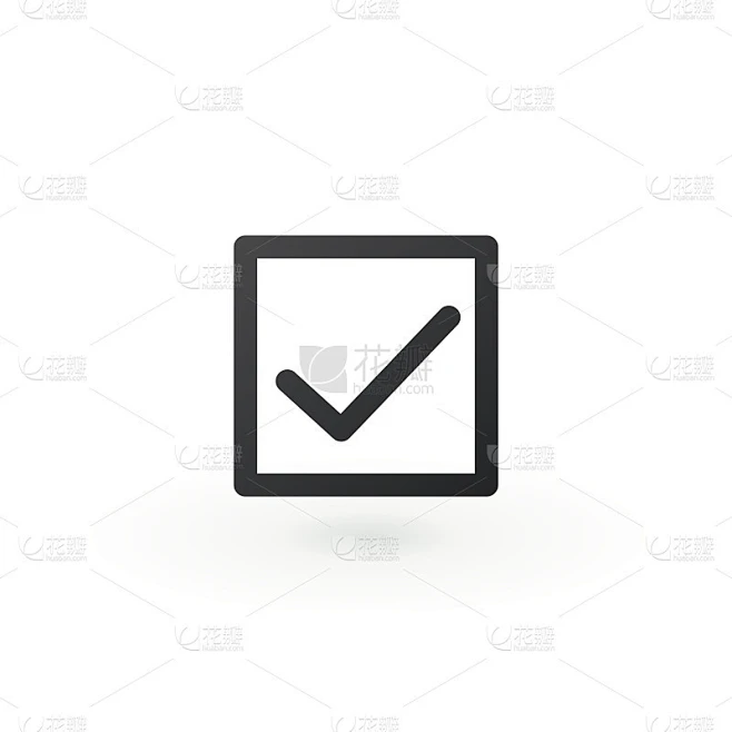Illustration of check mark icon in square, vector 图片_其他图片图片素材-花瓣网