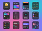 Apple watch dark theme dark theme dark onboarding stock credit card chart graphics finance wallet money transfer banking icon watch os apple watch design app typography ux ui design