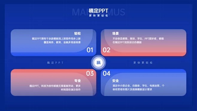 并列关系4项PPT图文页