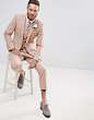 ASOS Wedding Skinny Suit In Light Pink Wool Mix at asos.com : Discover Fashion Online