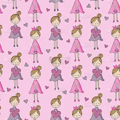 手绘的小女孩和公主
