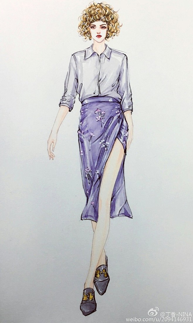 手绘 时装 插画 设计<br/>非本人画...