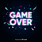 Glitch game over background Free Vector | Premium Vector #Freepik #vector #background #abstract #technology #circle