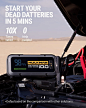Amazon.com: HULKMAN Alpha100 Jump Starter 4000 Amp 32000mAh Car Starter with -40℉ Start Tech PD 65W Lithium Portable Car Battery Booster Pack for up to 10L Gas and 10L Diesel Engines : Automotive