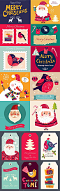 Christmas badges and cards Vector Template EPS, AI Illustrator #design Download: https://creativemarket.com/MoleskoStudio/425862-Christmas-badges-and-cards?u=ksioks: 