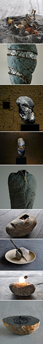 疯狂的石头，来自日本艺术家Hirotoshi Itoh 石雕作品。