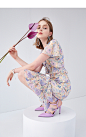 miss COCOON夏装2021新款女高端显瘦短袖中长款雪纺碎花连衣裙子-tmall.com天猫