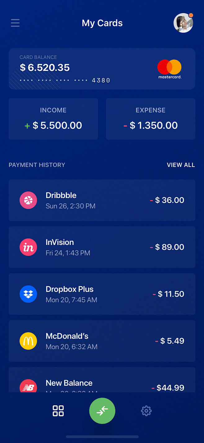 Dashboard   scroll