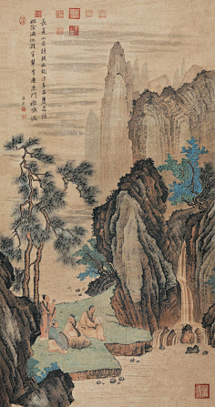 名画水墨山水画