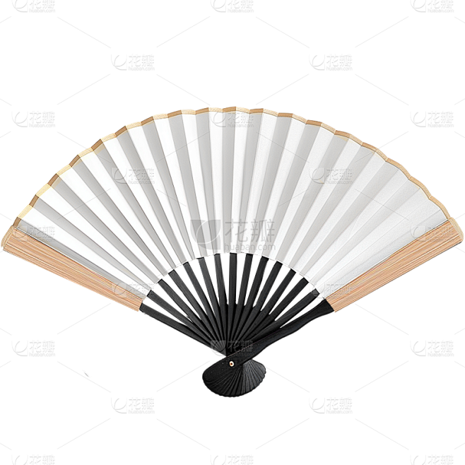 中国风通用实景空白扇子元素素材