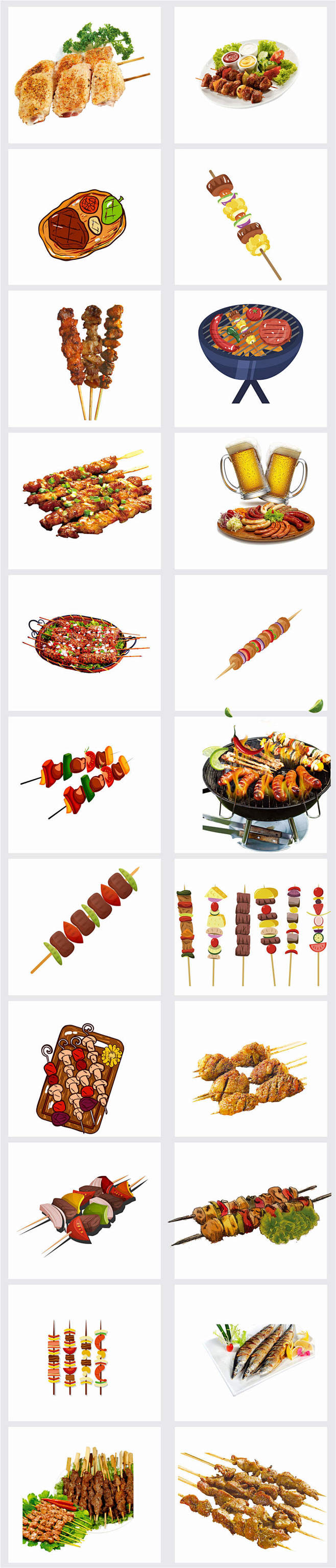 烧烤元素美食海报羊肉串肉PNG