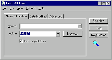 Search in Windows 95