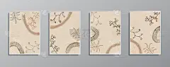 一套创意极简主义手绘复古中性色插图