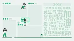 打工人护眼莫生气电脑桌面分区壁纸
