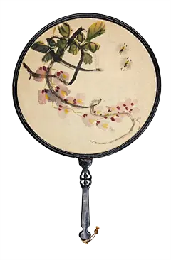 中国风红色喜庆扇子扇形古典古风手绘折扇PNG透明免抠PS设计素材
