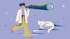 新款扁平风夸张造型人物插画
