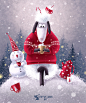 Image may contain: snow, christmas tree and snowman
