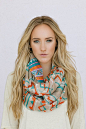 Tribal Chevron Infinity  Scarf Aztec Stripe Infinity Scarf Womens Trendy Fashion Summer Scarves (SCF-110A) via Etsy