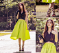 Choies Neon Midi Skirt, Oasap Sandals